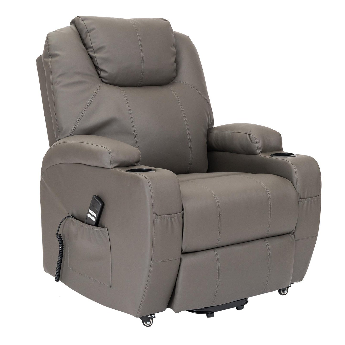 BER2 : Alzapersona e relax 2 motori. Meccanica standard Kit 4 ruote con freno. Portabicchieri